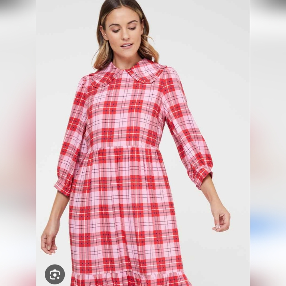 Plaid Red and Pink Dress